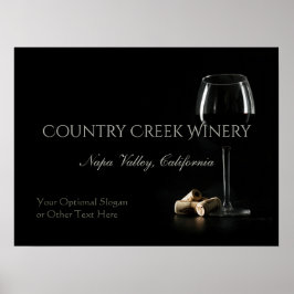 Winery de texto personalizado / poster de Bar