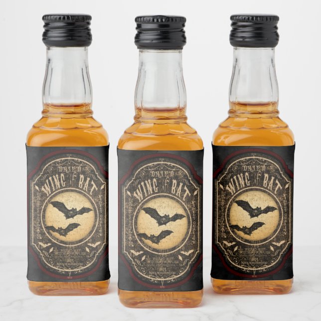 Wing of Bat Gothic Apothecary Halloween (Garrafas)