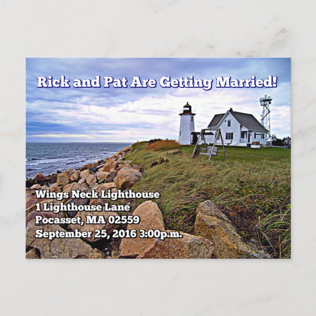 Wings Neck Lighthouse, cartão postal de Massachuse (Frente)