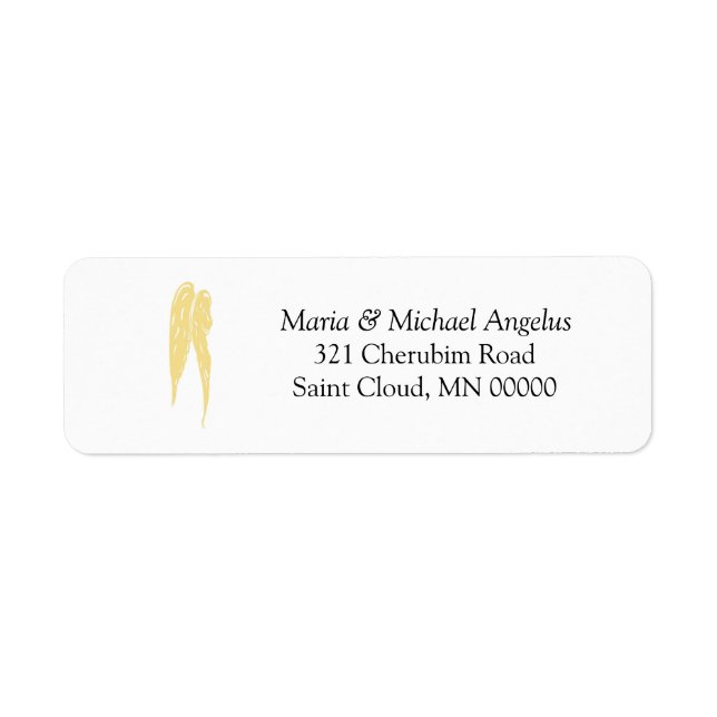 Wings of Angels Casamentos Convidam Etiquetas (Frente)