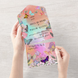 Wings Whimsical: Casamento com Borboleta Aquarela