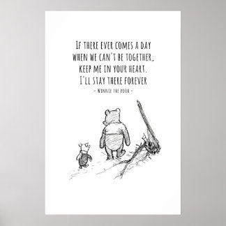 Winnie the Pooh e Piglet Citação Impressão Berçári
