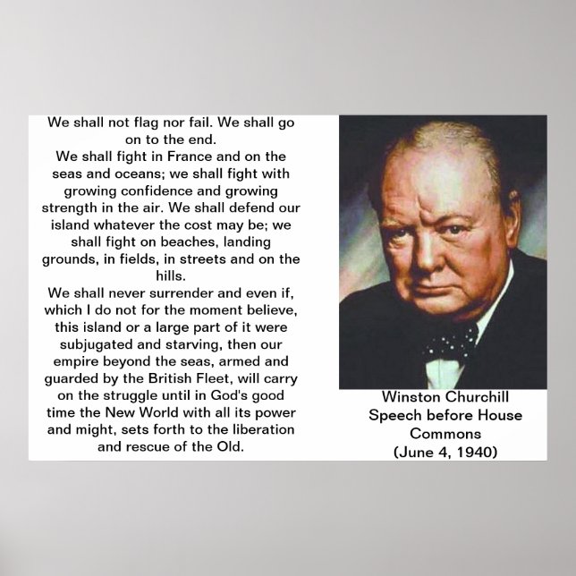Winston Churchill Quote Poster (Frente)