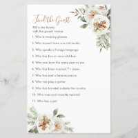 Winte White floral Encontre o jogo de Natal convid
