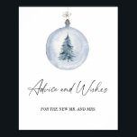 Winter advice and wishes for Newlyweds Poster<br><div class="desc">Bridal shower Holiday Christmas tree in a New Year's balls. Matching items available.</div>