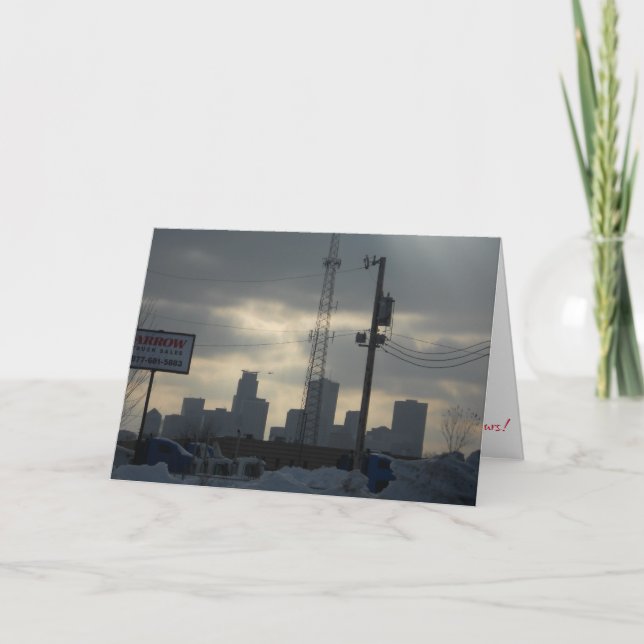 “Winter Afternoon in Minneapolis" Cartão de Natal (Frente)