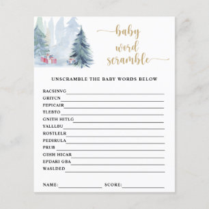 Winter Baby Word Scramble   Jogo Chá de fraldas