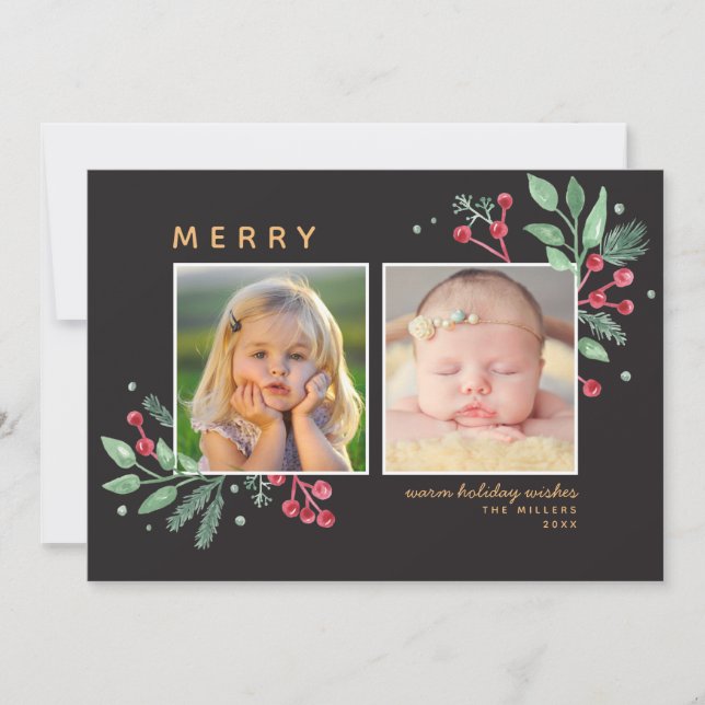 Winter Berries Greenery Felry Natal 2-Foto (Frente)