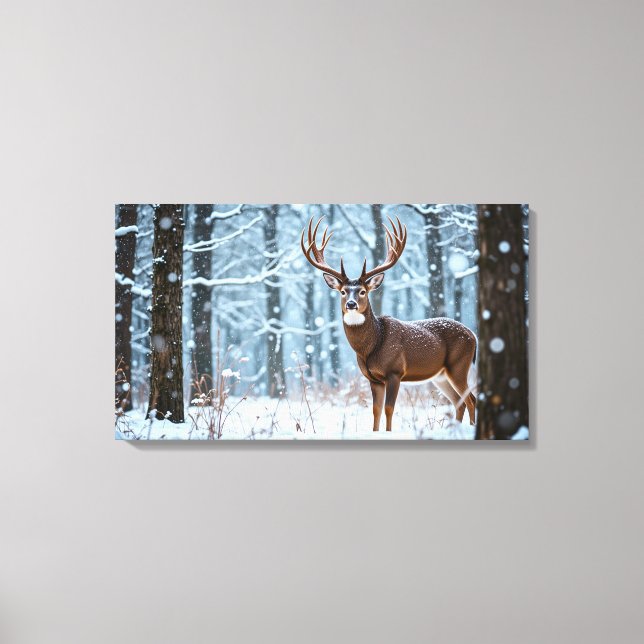 Winter Buck Canvas Art (Frente)