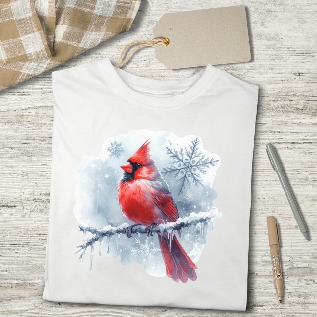 Winter Cardinal with Snowflakes on Icy Branch (Criador carregado)
