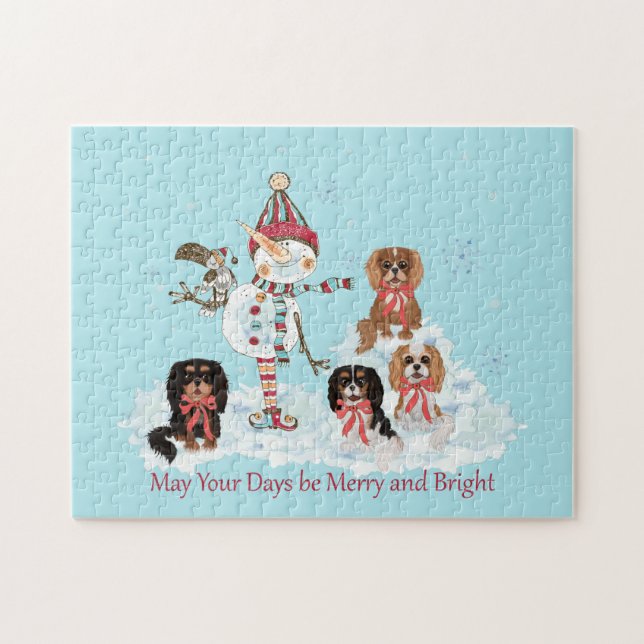 Winter Cavalier King Charles Quebra-cabeça (Horizontal)