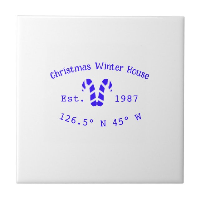Winter Christmas house blue candy canes est. Year  (Frente)