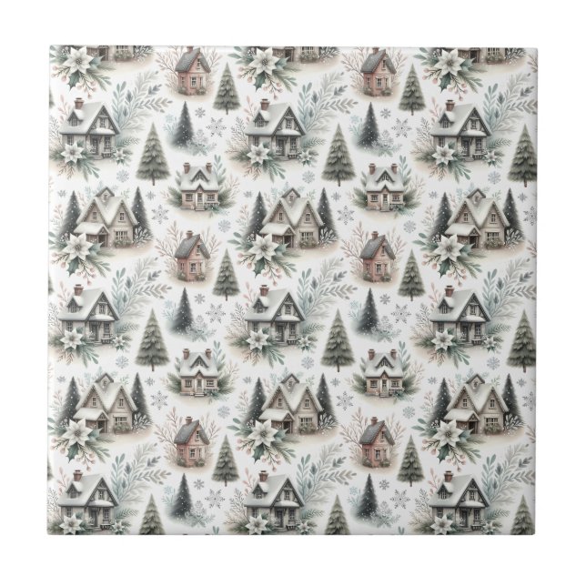 Winter Cottage Snowfall Pattern (Frente)