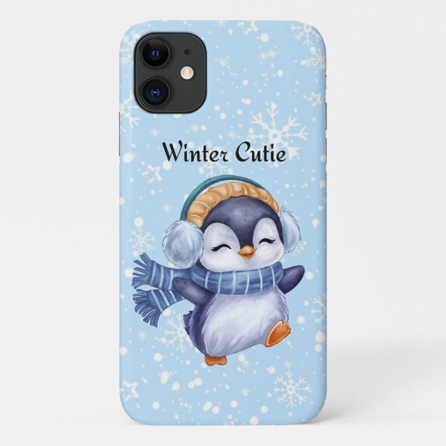 Winter Cutie | Capinha de Telefone de Pinguim Fofa (Verso)