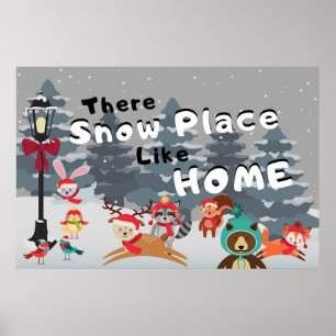 "Winter Design Cartoon Animal", "Wall Art Poster