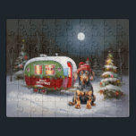 Winter Doberman Caravan Christmas Adventure<br><div class="desc">Adotar a magia de uma noite de inverno nevada enquanto uma caravana desliza graciosamente através da paisagem iluminada pela lua. A beleza serena da neve escutadora e o brilho encantador da lua criam uma cena cativante,  prometendo uma aventura inesquecível de Natal cheia de calor,  alegria e memórias queridas.</div>