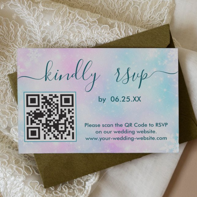 Winter Elegant Wedding RSVP Online With QR Code (Criador carregado)