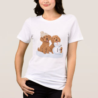 Winter Goldendoodle Dog Cute Snowman