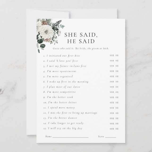 Winter Greenery Floral Onde Eles Estavam No Cartão (Frente)