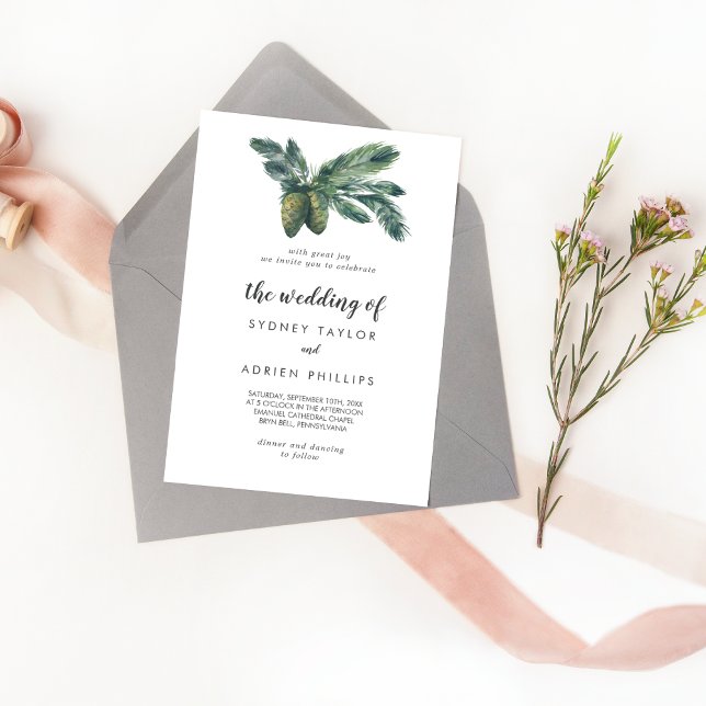 Winter Greenery O Casamento Do Convite (Criador carregado)