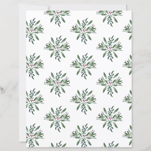 Winter Greens and Berries Scrapbook paper (Frente)