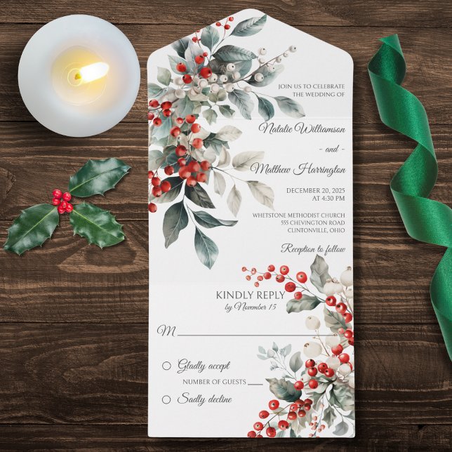Winter Holly Berry (Also available with QR code)