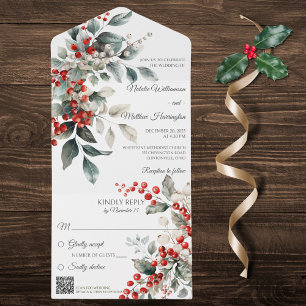 Winter Holly Berry com código QR