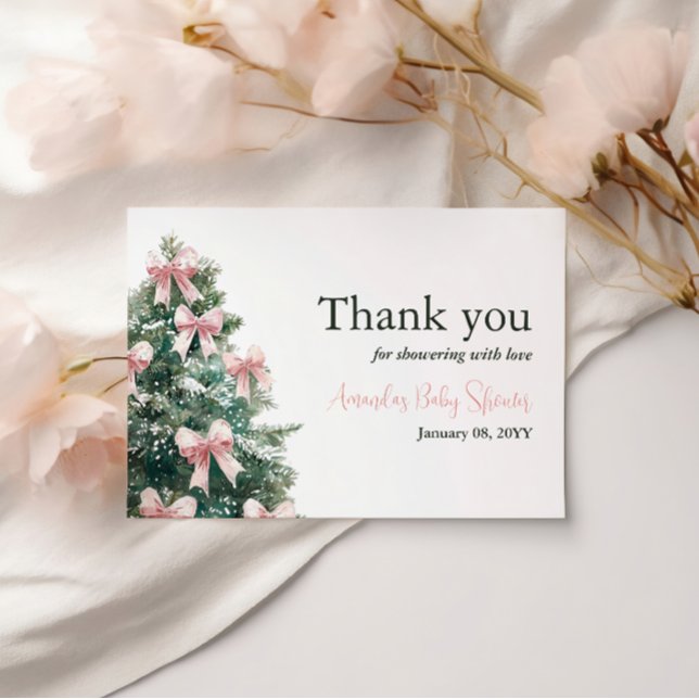 Winter It's Cold Outside Pink Bow Girl Baby Shower (Criador carregado)