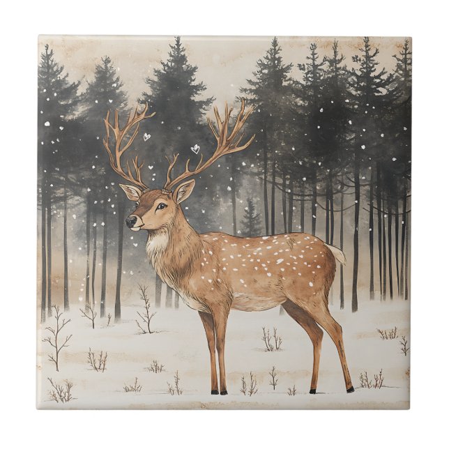 Winter Majestade Stag Winter Scense (Frente)