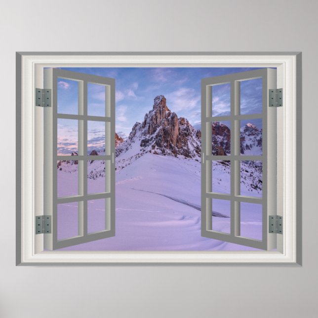 Winter Mountain USA Legal Fab Window Poster (Frente)