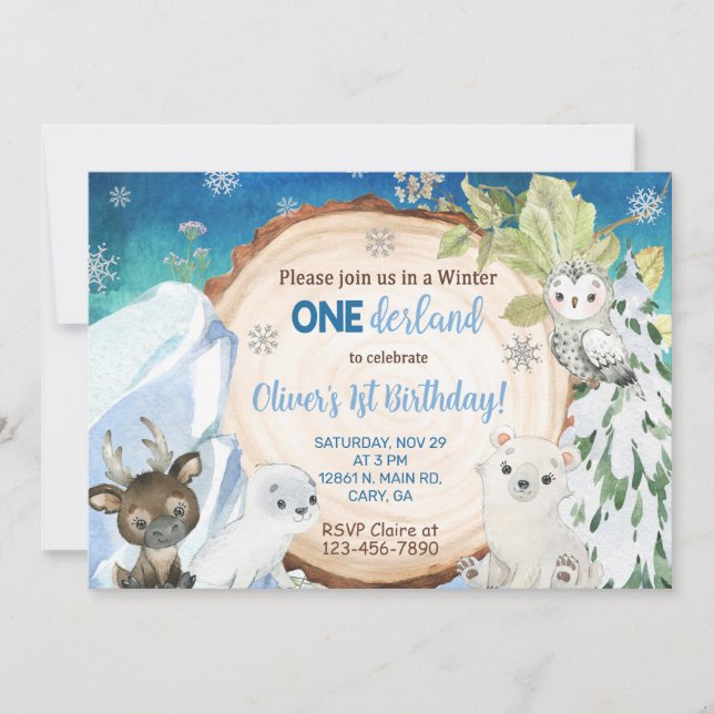 Winter Onederland 1rua, primeiro convite de aniver (Frente)