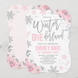 Winter ONEderland Birthday - Convite para Prata Ro