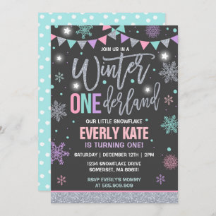 Winter ONEderland Birthday - Convite para Prata Ro