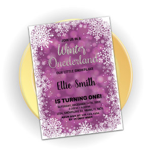 Winter Onederland Birthday - Convites de aniversár