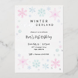 Winter ONEderland First Birthday Foil Invitation