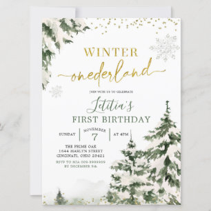 Winter Onederland Forest Primeiro Convite de Anive