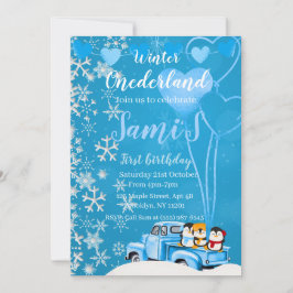 Winter Onederland Primeiro Convite de Aniversário