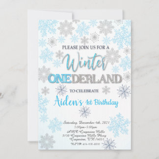 Winter Onederland Primeiro Convite de Aniversário