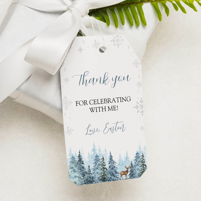 Winter Onederland Reindeer Obrigado Etiqueta De Pr (Criador carregado)