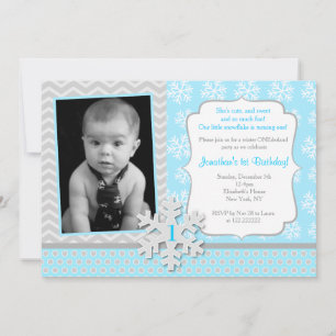 Winter Onederland Snowflake Convite de Aniversári