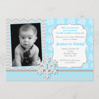 Winter Onederland Snowflake Convite de Aniversário