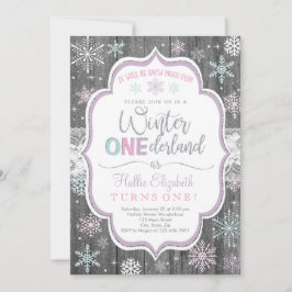 Winter ONEderland Snowflake Convite de Aniversário