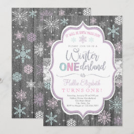 Winter ONEderland Snowflake Convite de Aniversário