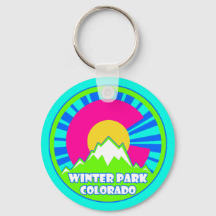 Winter Park Colorado neon mounties chaveiro
