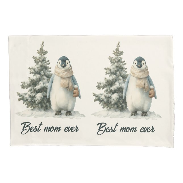Winter Penguin “Best Mom Ever” Design (Frente)