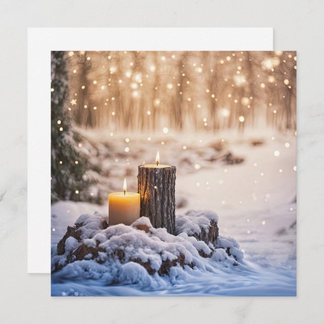 Winter Solstice Candles in the Snow (Frente/Verso)
