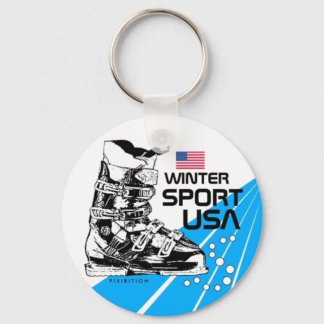 Winter Sports USA Team Ski Boot Chaveiro (Frente)