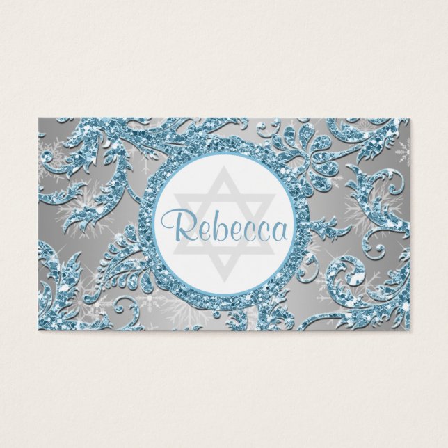 Winter Wonderland Bat Mitzvah Favor Tag (Frente)