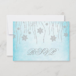 Winter Wonderland Diamond Snowflakes RSVP Card