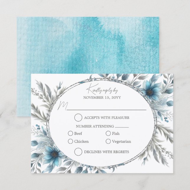 Winter Wonderland Floral RSVP (Frente/Verso)